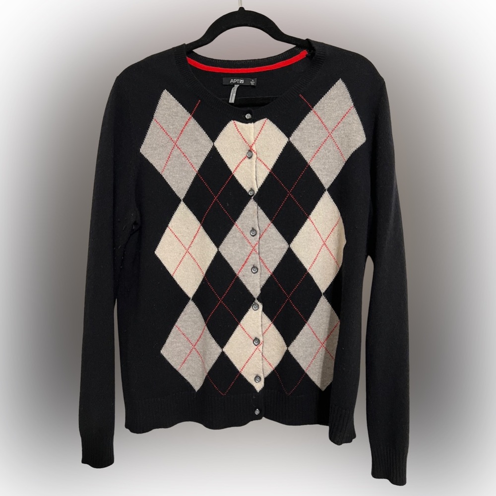 Cashmere Argyle Cardigan
